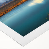 Art deco poster featuring a serene Alaskan landscape in muted earth tones on rolled canvas, suitable for dining room decor.