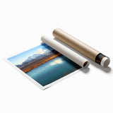 Extra large rolled print of Alaskan scenery with vibrant floral elements, ideal for classy bathroom wall art.