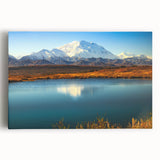 Black and white photograph of an Alaskan landscape on stretched canvas, ideal for kitchen wall art.
