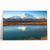 Black and white photograph of Alaskan landscape on stretched canvas, suitable as kitchen wall art or bedroom decor.