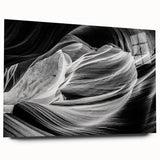 Large abstract depiction of Arizona's Antelope Canyon in muted earth tones on acrylic glass.