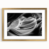 Extra large framed wall art depicting a textured abstract interpretation of Antelope Canyon in Arizona.