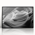 Large abstract wall art of Antelope Canyon in Arizona, displayed in a black framed acrylic.