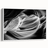 Vintage poster art of Arizona's Antelope Canyon in vibrant red and orange tones on a large framed canvas.