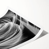 Extra large wall art featuring a line art depiction of flowers in soft pastel shades on a rolled canvas.