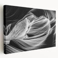 Antelope Canyon wall art on stretched canvas featuring warm orange and red tones, suitable for kitchen decor.