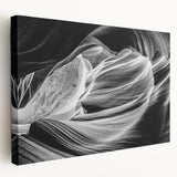 Antelope Canyon wall art on stretched canvas featuring warm orange and red tones, suitable for kitchen decor.