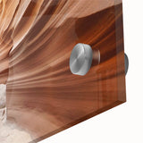 Mid-century modernist acrylic print of Arizona's Coyote Buttes in muted earth tones, ideal for dining room art.