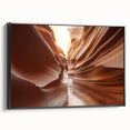 Black and white landscape art of Arizona's Coyote Buttes on framed canvas, ideal for bedroom wall decor.