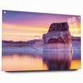 Acrylic print of Lake Powell with vivid blue and orange tones, suitable for bedroom or dining room decor.