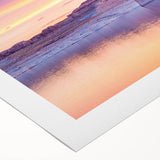 Art deco poster of Lake Powell on rolled canvas, featuring muted earth tones, ideal for dining room wall art.