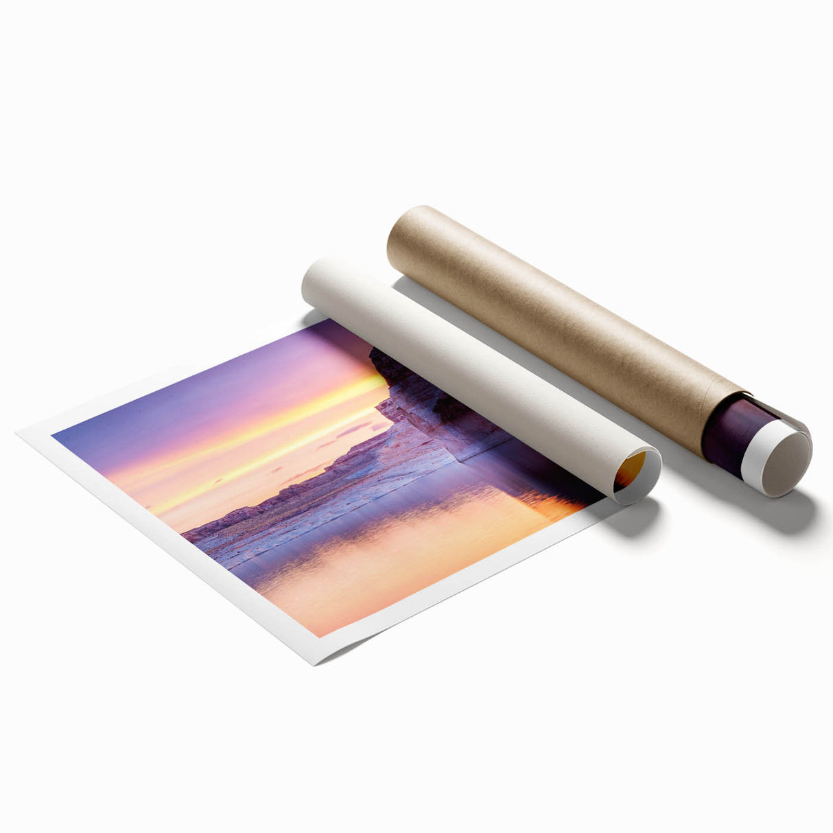 Extra large rolled print of Lake Powell, Arizona, in muted earth tones, ideal for classy bathroom wall art.