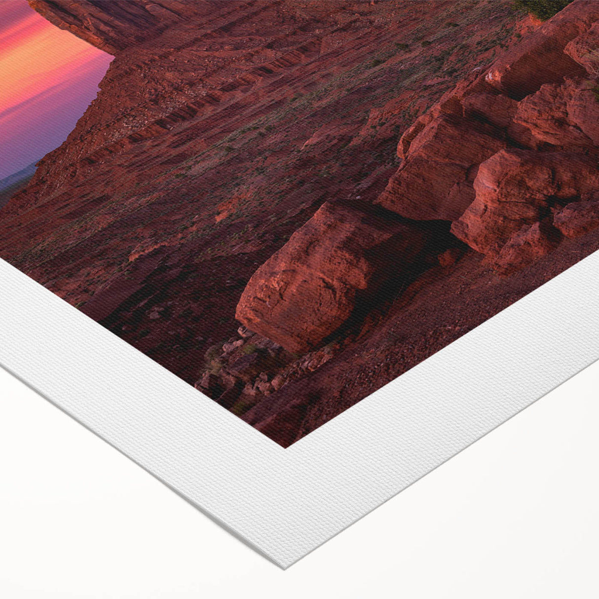 Art deco poster of Monument Valley in muted earth tones on rolled canvas, suitable for dining room decor.
