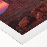 Art deco poster of Monument Valley in muted earth tones on rolled canvas, suitable for dining room decor.