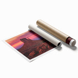 Rolled print of Monument Valley with warm earth tones, ideal for classy bathroom wall art.
