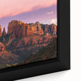 Extra large framed canvas featuring a textured depiction of Sedona, Arizona, in colorful art style.