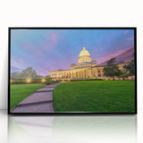 Large abstract wall art depicting Arkansas scenery in muted earth tones on a framed acrylic.