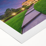 Art deco poster featuring a stylized Arkansas landscape in muted earth tones on rolled canvas.