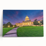 Black and white photo of Arkansas scenery on stretched canvas, ideal for kitchen wall art or bedroom decor.