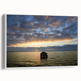 Vintage poster art of Berkeley, California skyline on extra large framed canvas.