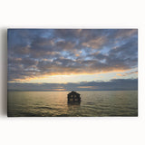 Black and white large art print of Berkeley, California on stretched canvas, suitable for kitchen wall art.