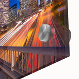 Large abstract wall art featuring Beverly Hills scenery in muted earth tones on acrylic glass.