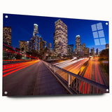 Acrylic print of Beverly Hills scenery in muted earth tones, ideal for bedroom or dining room decor.