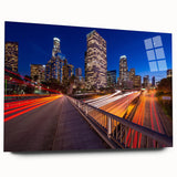 Large abstract wall art of Beverly Hills scenery in muted earth tones on acrylic glass.