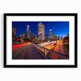 Abstract art print of colorful, textured scenery depicting Beverly Hills, in a large black frame.