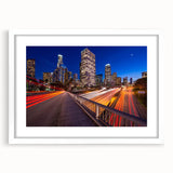 Abstract art print of Beverly Hills with pastel shades on a white-framed mat, ideal for bedroom or dining room decor.