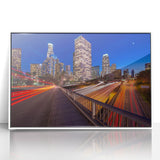 Acrylic print of Beverly Hills scenery in art deco style with muted pastels, ideal for modern nursery wall art.