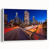 Vintage poster art of Beverly Hills with colorful accents on a large framed canvas, suitable for living room decor.