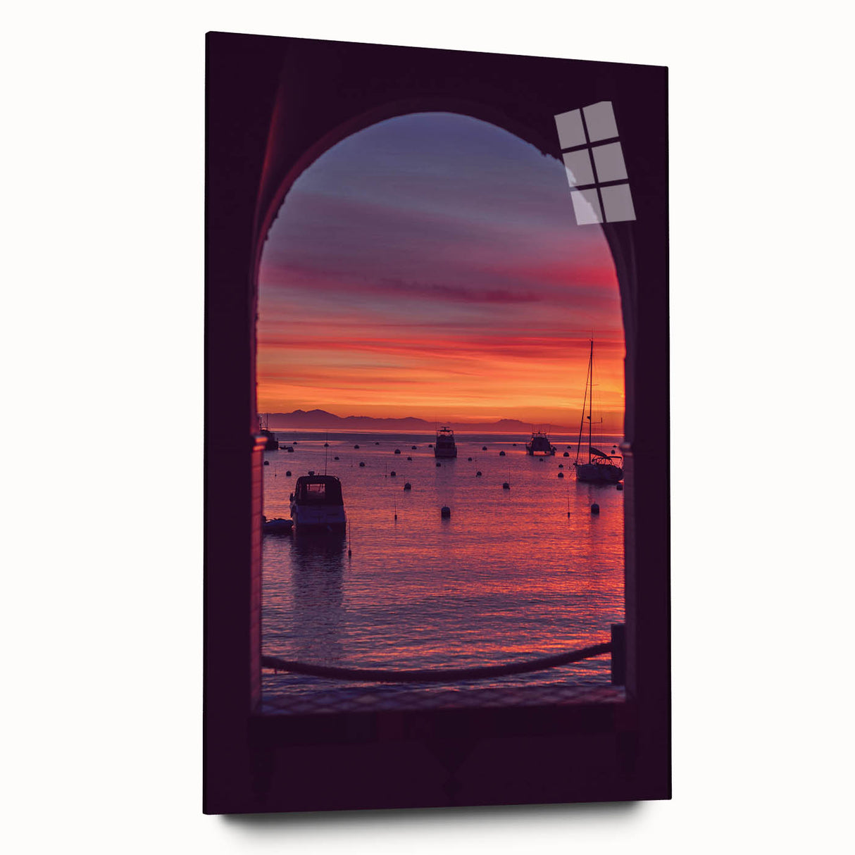 Large abstract acrylic print of Catalina scenery in blue and green tones, suitable for bedroom or dining room decor.