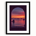 Extra large abstract art print of a colorful, textured California scenery on a black framed canvas.