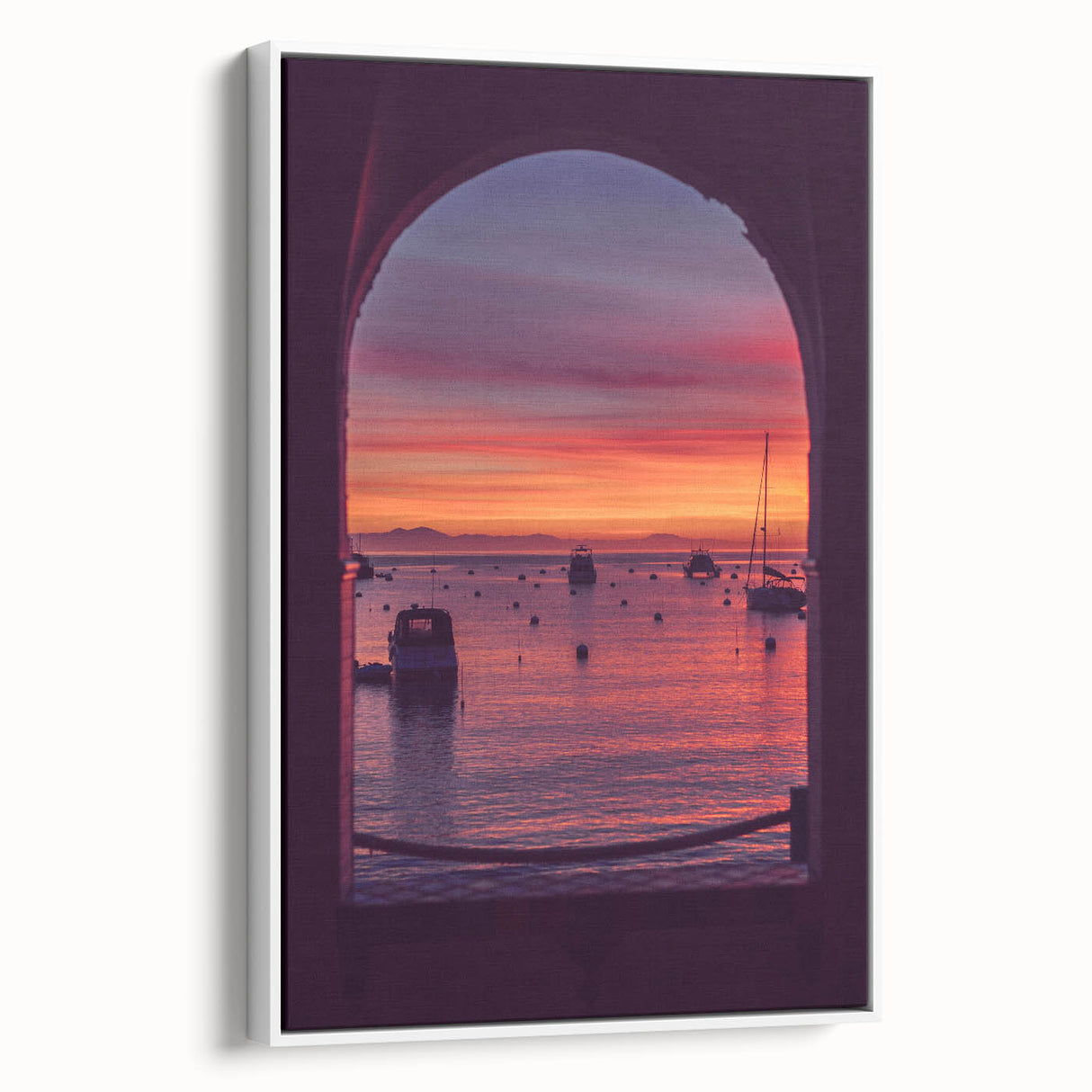 Vintage poster art of Catalina, California on framed canvas.