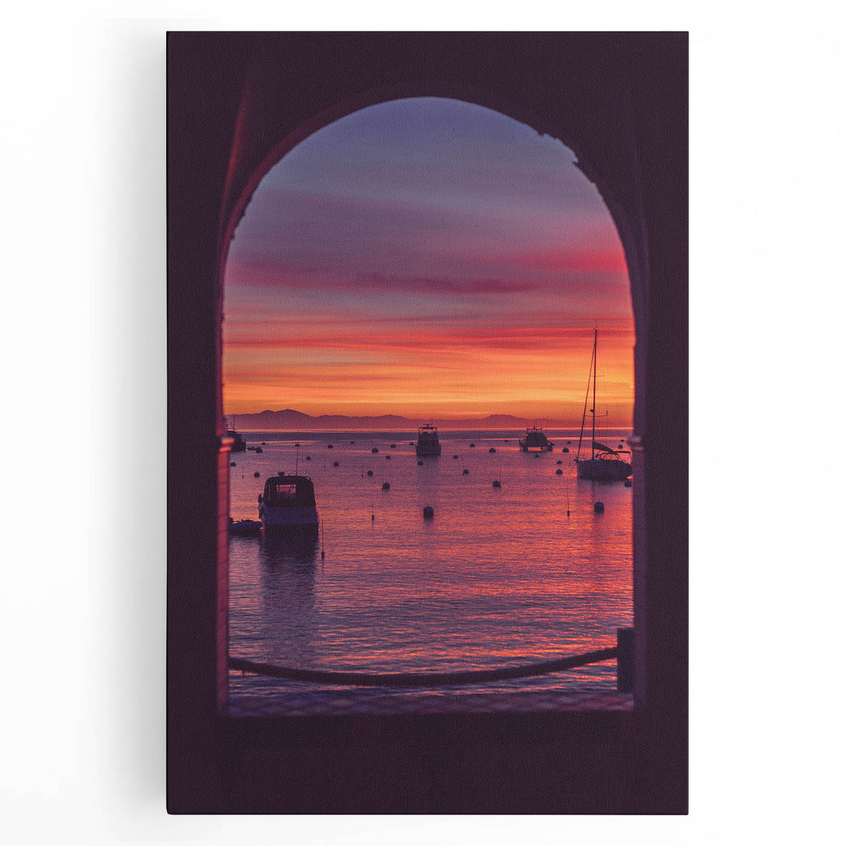 Black and white stretched canvas of Catalina, California, ideal for kitchen wall art.