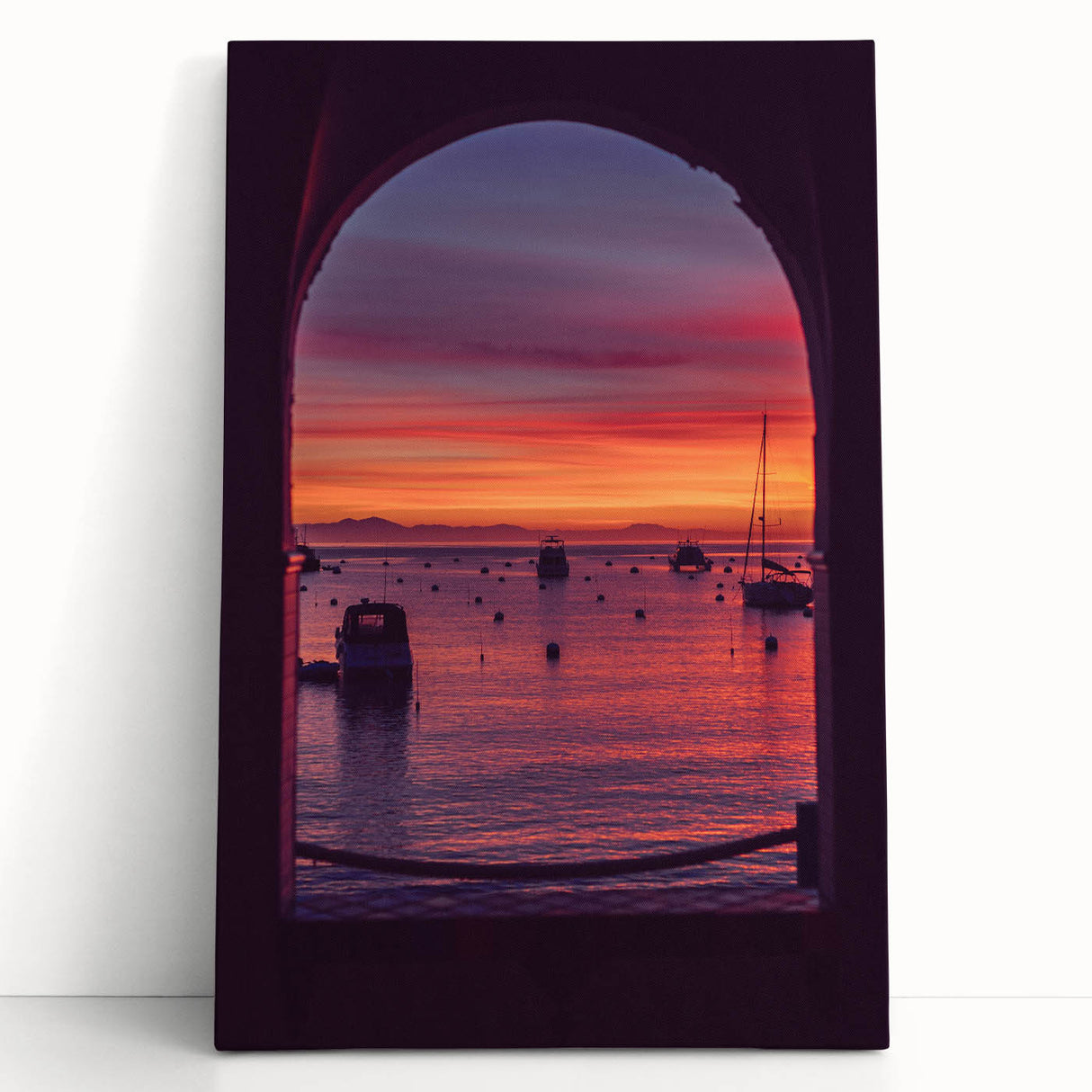Black and white photograph of Catalina, California on stretched canvas, ideal for kitchen wall art or bedroom ambiance.