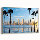 Framed canvas landscape art painting featuring a vintage-style Coronado.