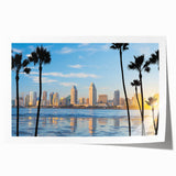Extra large rolled print of Coronado, California scenery with vibrant floral elements, ideal for dining room wall art.