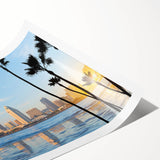 Extra large wall art featuring line art flowers in black on white, rolled print format, suitable for large living room decor.