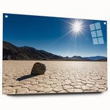 Acrylic print of Death Valley landscape in earthy tones, ideal for bedroom or dining room decor.