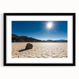 Extra large framed print of abstract Death Valley scenery in vibrant, colorful tones on textured canvas.
