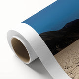 Art Deco poster of Death Valley landscape in earth tones on rolled canvas, suitable as nursery wall art or for dining rooms.