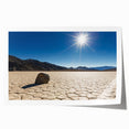 Death Valley landscape on rolled print, featuring earthy tones and expansive scenery, suitable for dining room wall art.