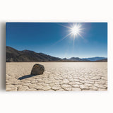 Black and white stretched canvas of Death Valley, ideal for kitchen wall art.