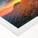 Art deco poster of Hollywood, California in muted gold and blue tones on rolled canvas, suitable for dining room wall art.