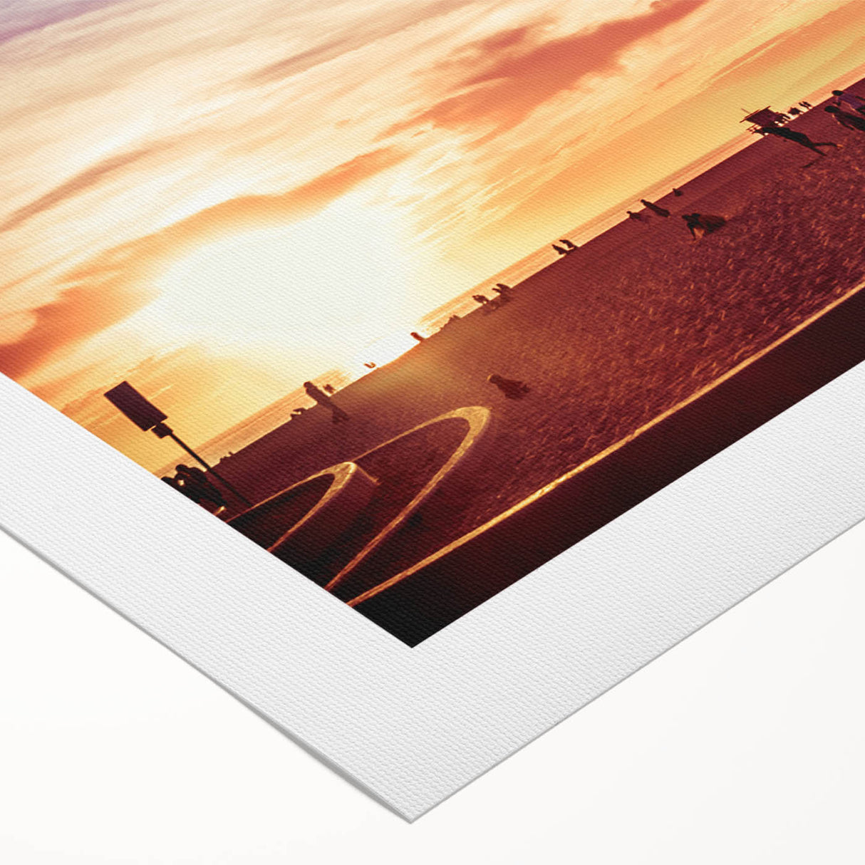 Art deco poster of Los Angeles skyline in muted gold and blue tones on rolled canvas, suitable for dining room decor.