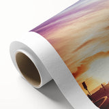 Art deco poster of Los Angeles skyline in pastel shades on rolled canvas, suitable for nursery wall art or dining room decor.