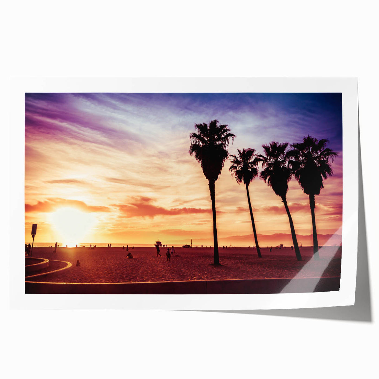 Los Angeles cityscape in muted gray tones on a rolled canvas, ideal for art wall dining room.
