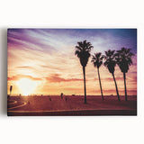 Black and white photo of Los Angeles skyline on stretched canvas, ideal for kitchen wall art.